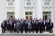 The 14th Meeting of Supreme Court Chief Justices of the Shanghai Cooperation Organisation (SCO) Member States. Seventh left, first row: Chief Justice of the Supreme Court of Russia Vyacheslav Lebedev.
