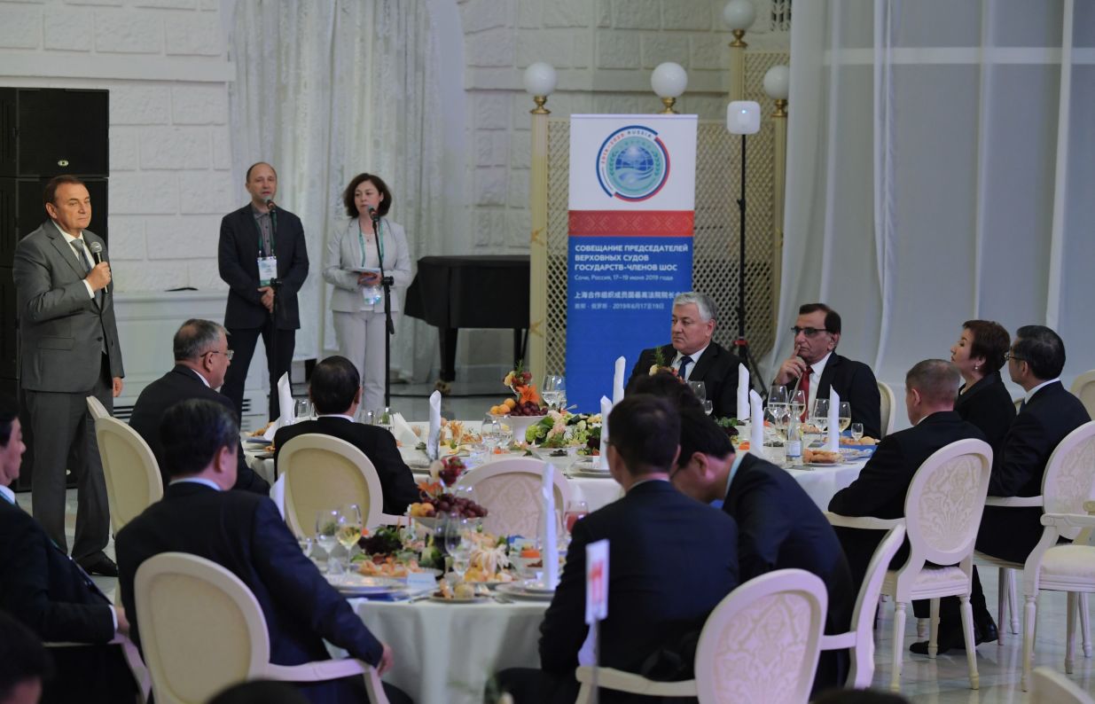 Gala reception hosted by Chief Justice of the Supreme Court of Russia Vyacheslav Lebedev for the participants of the 14th Meeting of Supreme Court Chief Justices of the Shanghai Cooperation Organisation (SCO) Member States